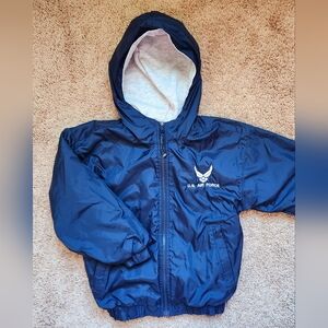 United States Air Force navy hooded kids size Small jacket
